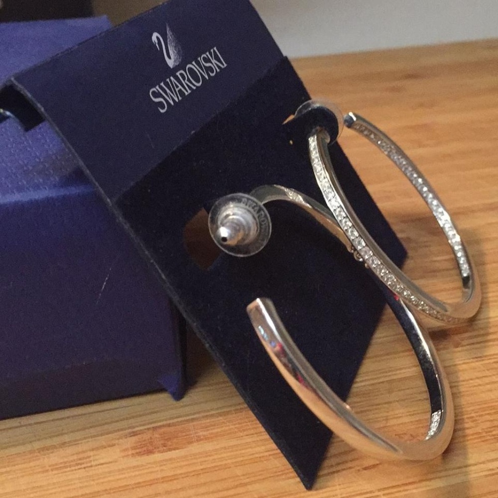 SWAROVSKI 2" EXTRA SPARKLING HOOPS; PIERCED